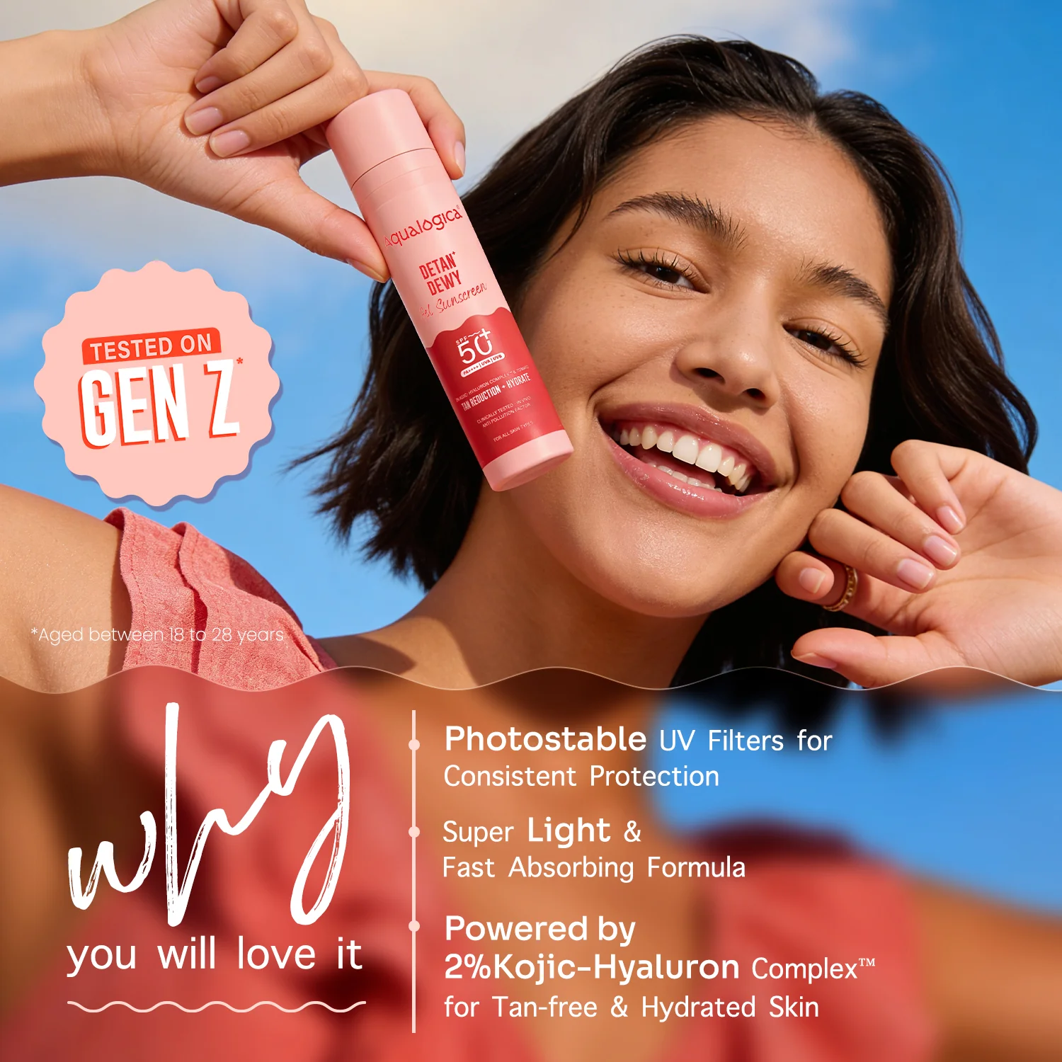 Detan+ Dewy Sunscreen In-Vivo Tested SPF 50+ PA++++ with Cherry Tomato & HA - 50 g - Image 3