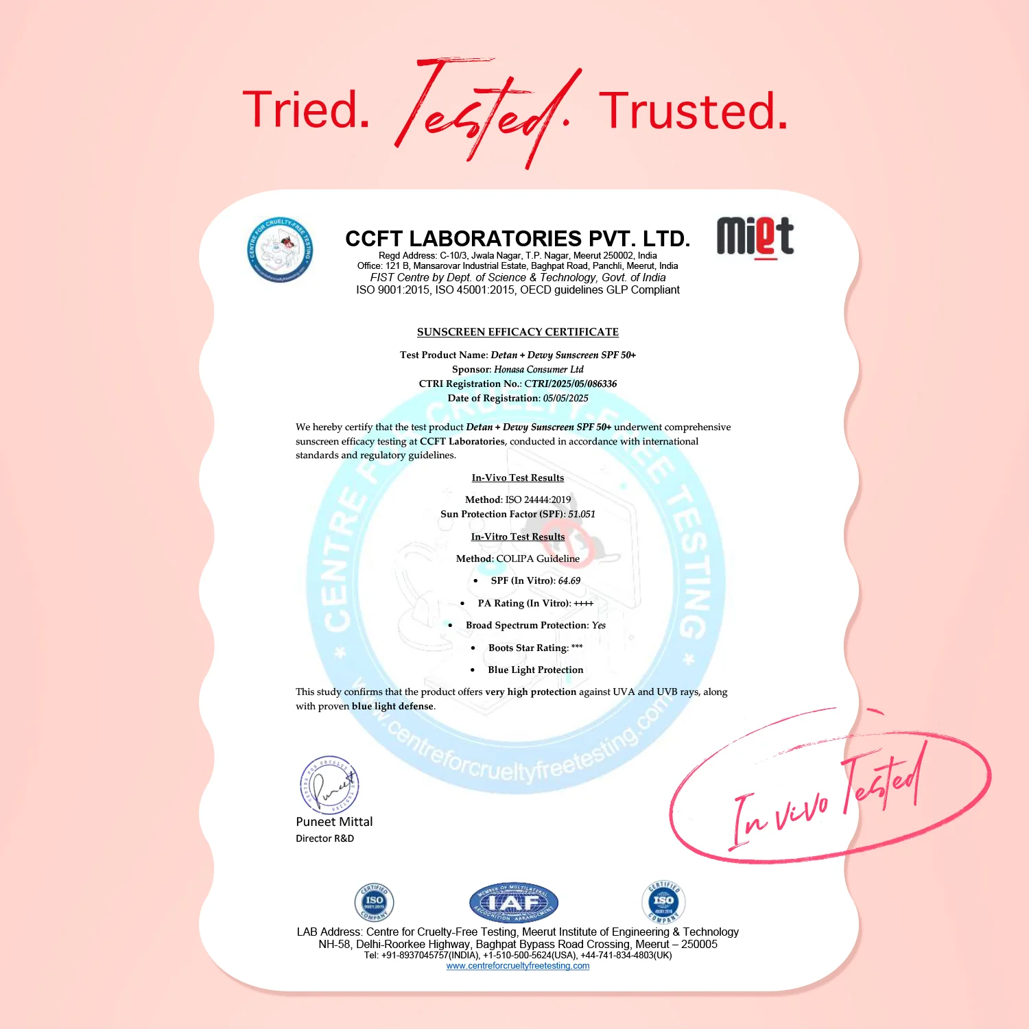 Detan+ Dewy Sunscreen In-Vivo Tested SPF 50+ PA++++ with Cherry Tomato & HA - 50 g - Image 7