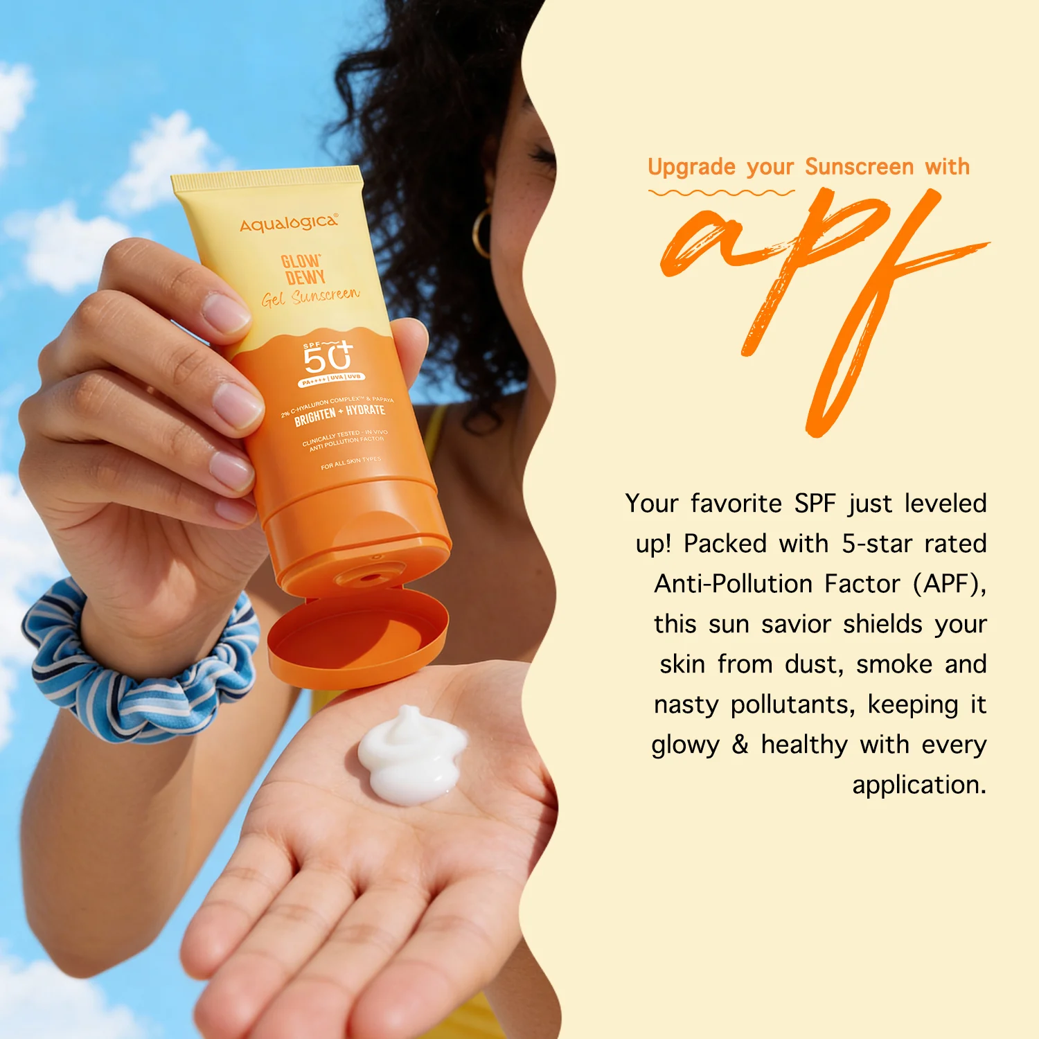 Offer : Glow+Dewy Gel Sunscreen In-Vivo Tested SPF 50+ PA++++ with Papaya & Vitamin C - 80g (Pack of 2) - Image 10